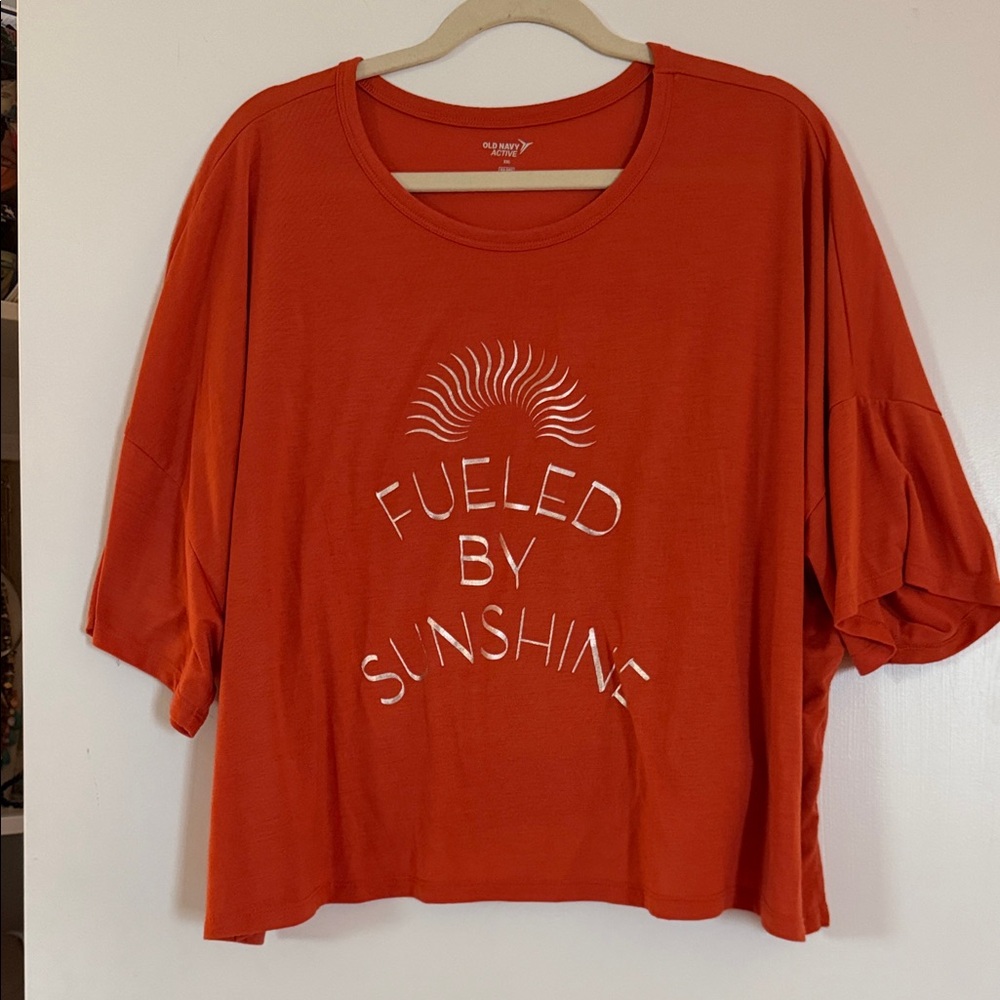 Old Navy Orange Relaxed 'Fueled By Sunshine' Graphic Tee